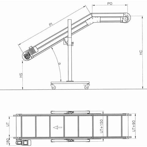 Inclined/Top Conveyor with PP/PA Modular Plastic Belt - Plastics Solutions USA