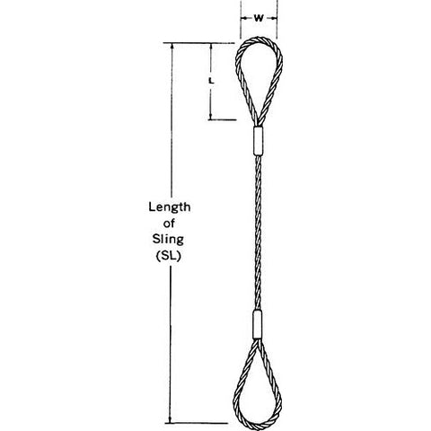 1/2" Single Leg Wire Rope Slings - Plastics Solutions USA
